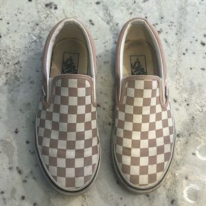 Mauve pink slip on canvas vans